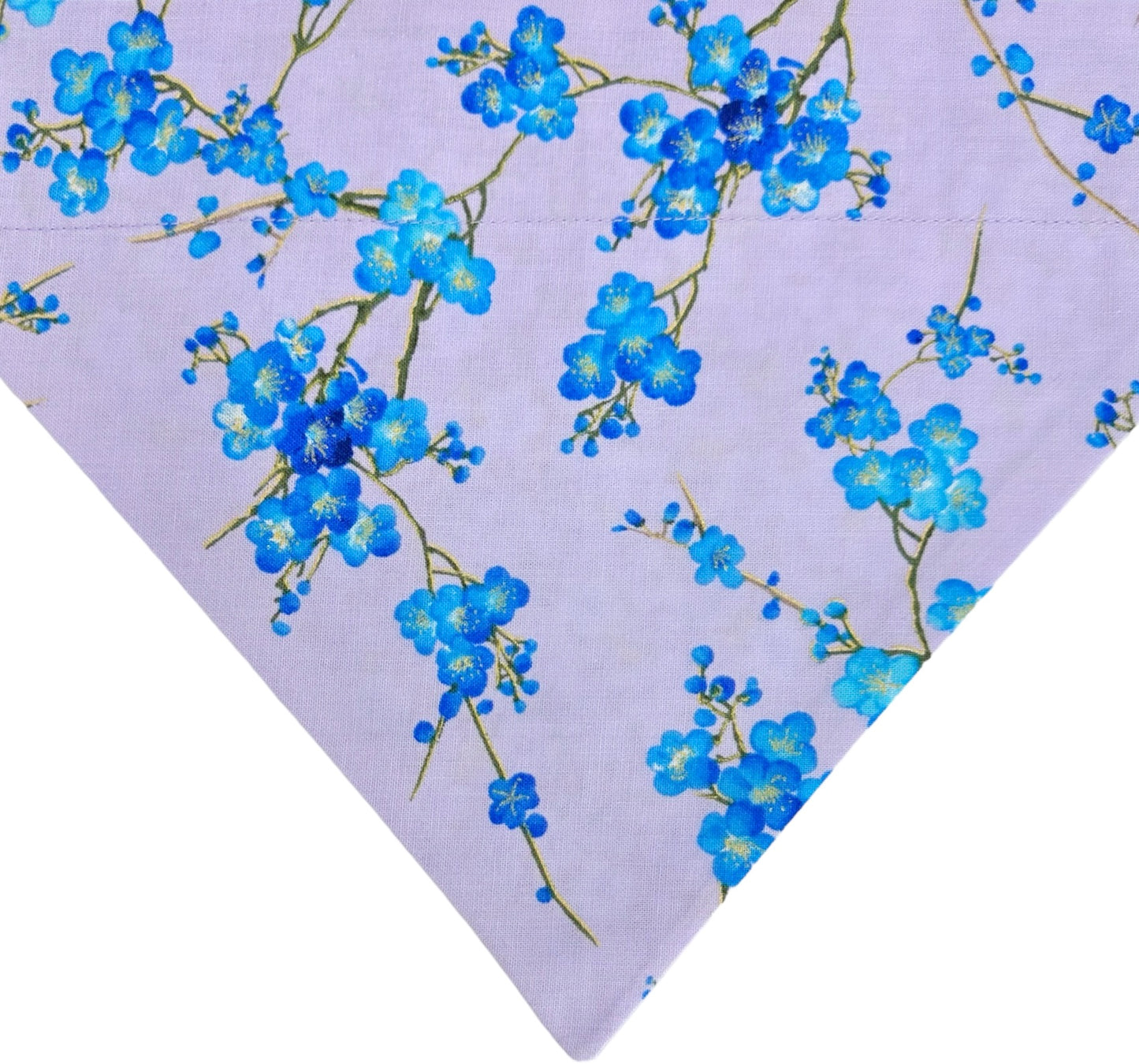 Golden Blue Flowers Handmade Reversible Slip-on Bandana