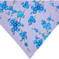 Golden Blue Flowers Handmade Reversible Slip-on Bandana