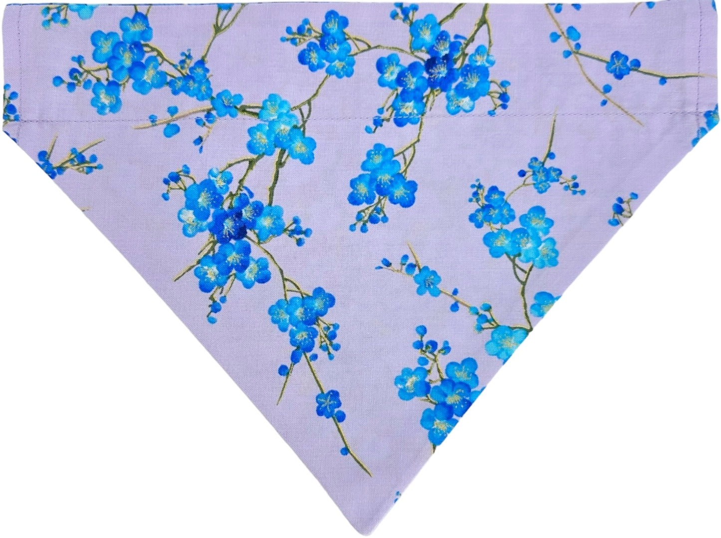 Golden Blue Flowers Handmade Reversible Slip-on Bandana