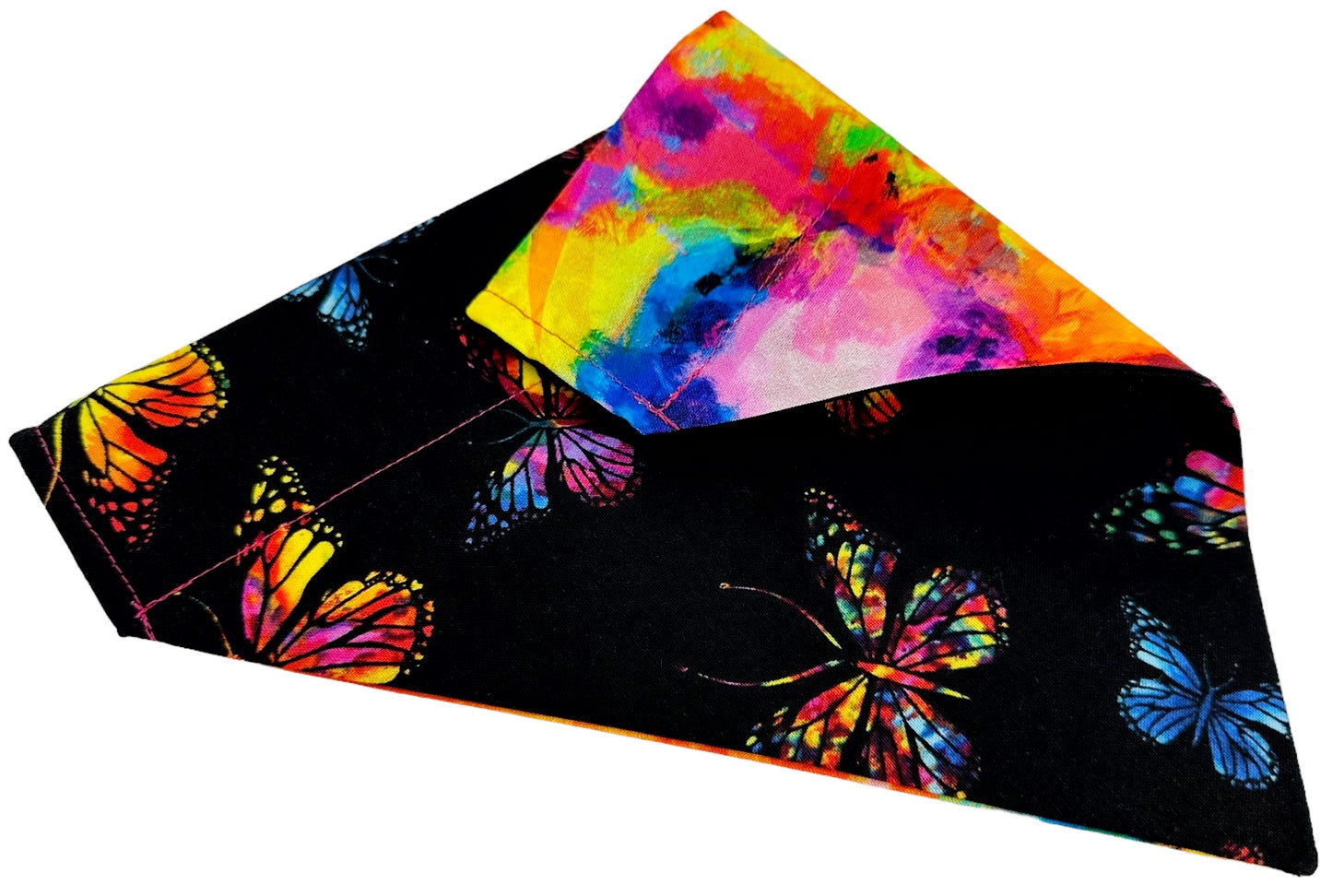 Stained Glass Butterflies Handmade Reversible Slip-on Bandana