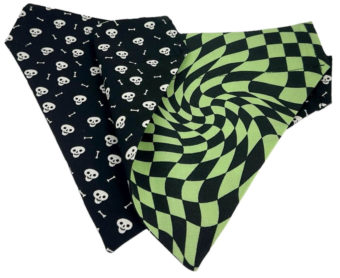 Warped Bones Glow-in-the-Dark Handmade Reversible Slip-on Bandana