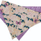 Butterflies and Purple Marble Handmade Reversible Slip-on Bandana