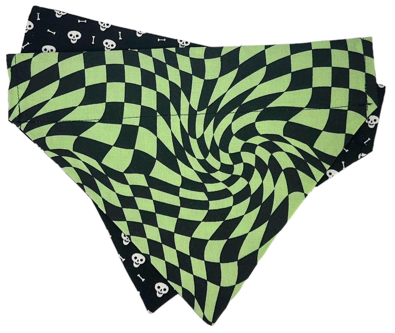 Warped Bones Glow-in-the-Dark Handmade Reversible Slip-on Bandana