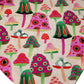 Mushrooms and Flowers Handmade Reversible Slip-on Bandana