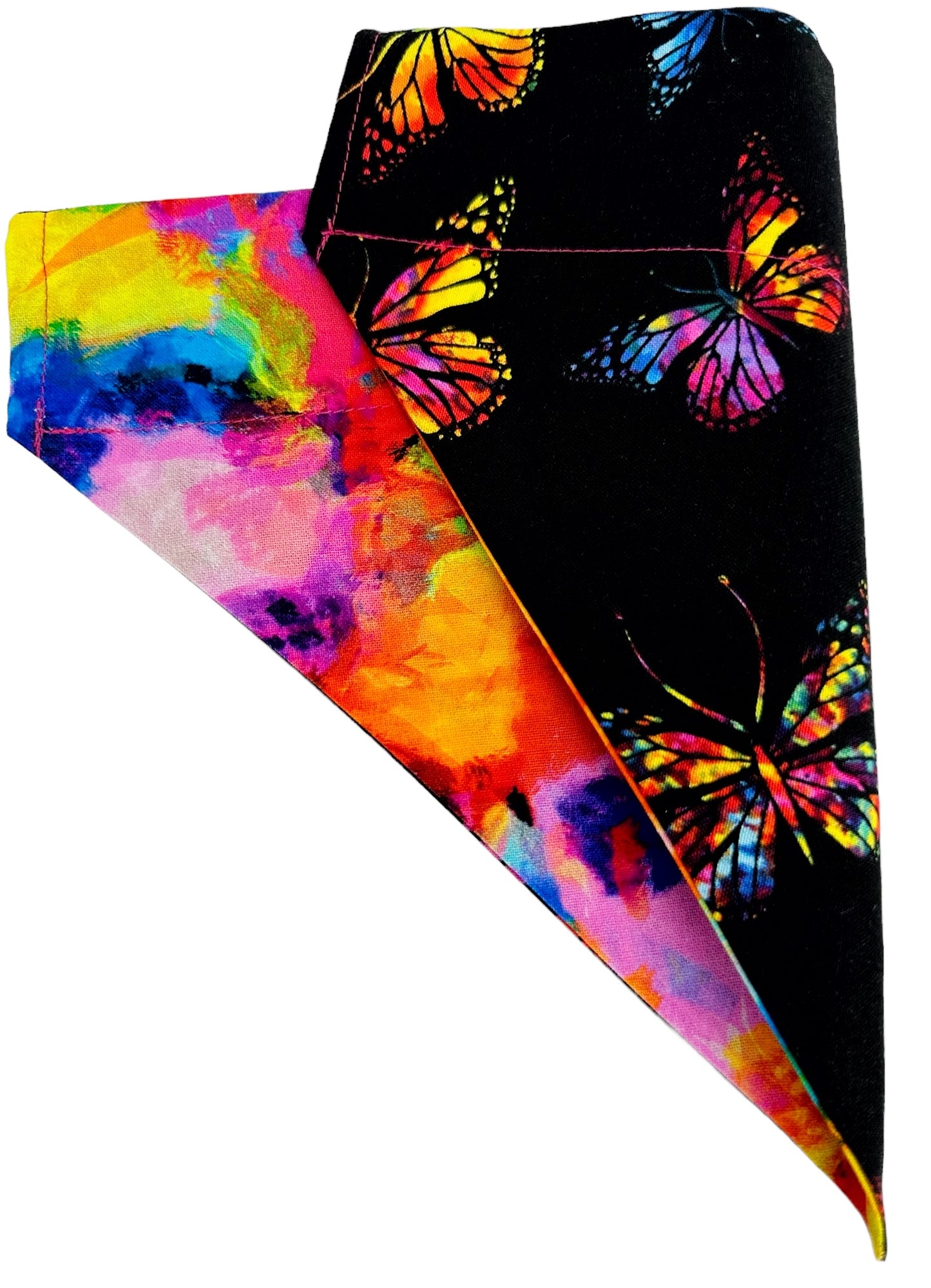 Stained Glass Butterflies Handmade Reversible Slip-on Bandana