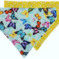 Butterflies and Yellow Flowers Handmade Reversible Slip-on Bandana