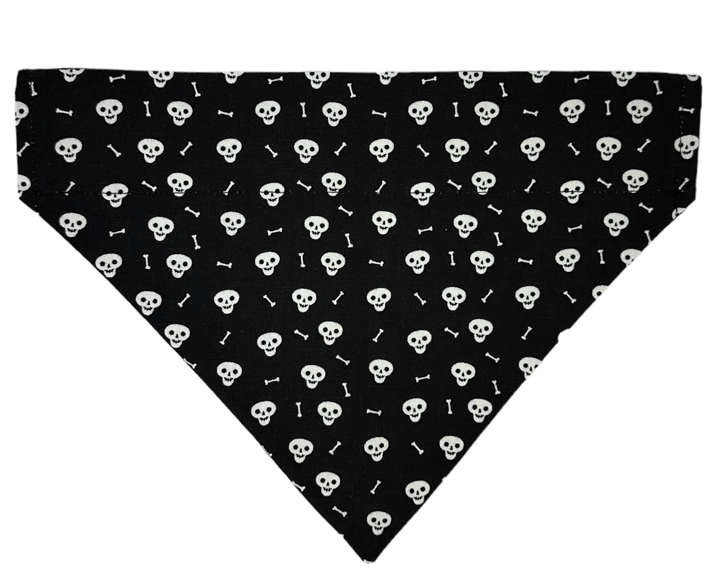 Biscuits and Glow-in-the-Dark Bones Handmade Reversible Slip-on Bandana